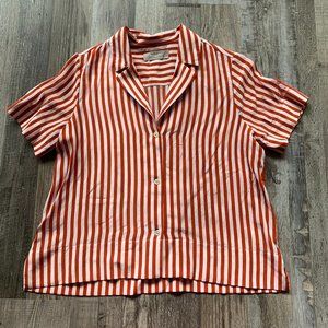 Everlane clean silk short-sleeve notch shirt, Sz 2